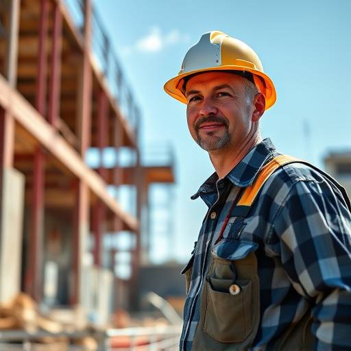 A construction worker on a building site, representing construction services