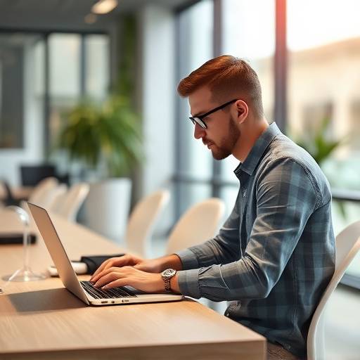 A person working on a laptop, representing IT services and support