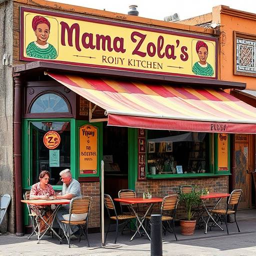 Exterior of Mama Zola's Kitchen, a popular local restaurant in Soweto