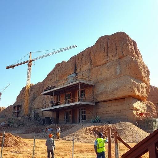 Exterior of Solid Rock Construction showing a building site in Johannesburg