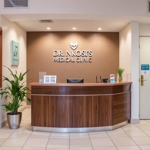 Reception area of Dr. Nkosi's Medical Clinic in Durban